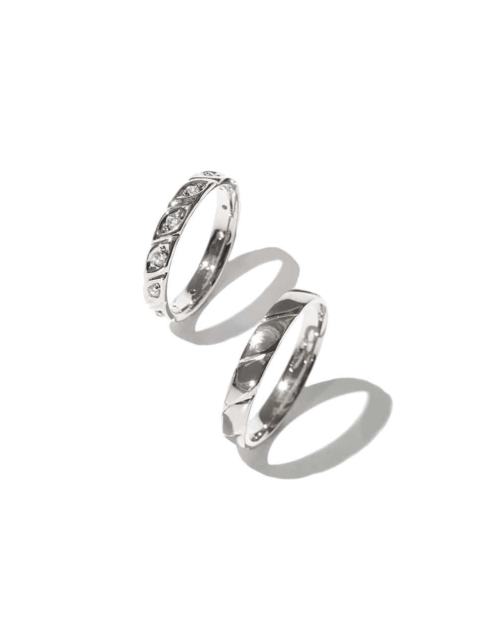 Baguette couple ring (Sterling silver 925)