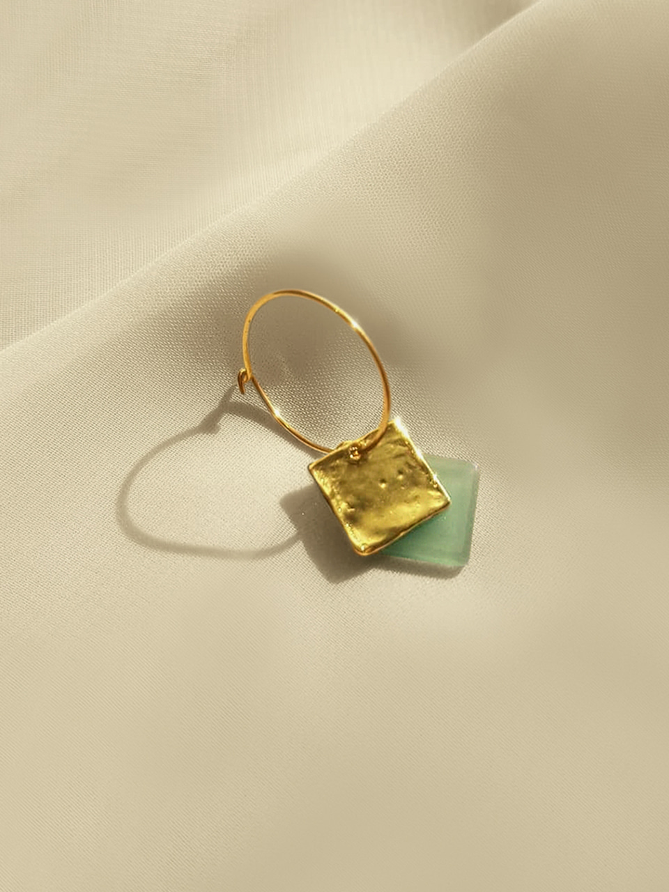 Another square earrings_lilygreen (어나더스퀘어귀걸이_릴리그린)